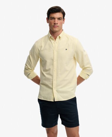 Superdry PREPPY OXFORD L/S SHIRT LEMON STRIPE