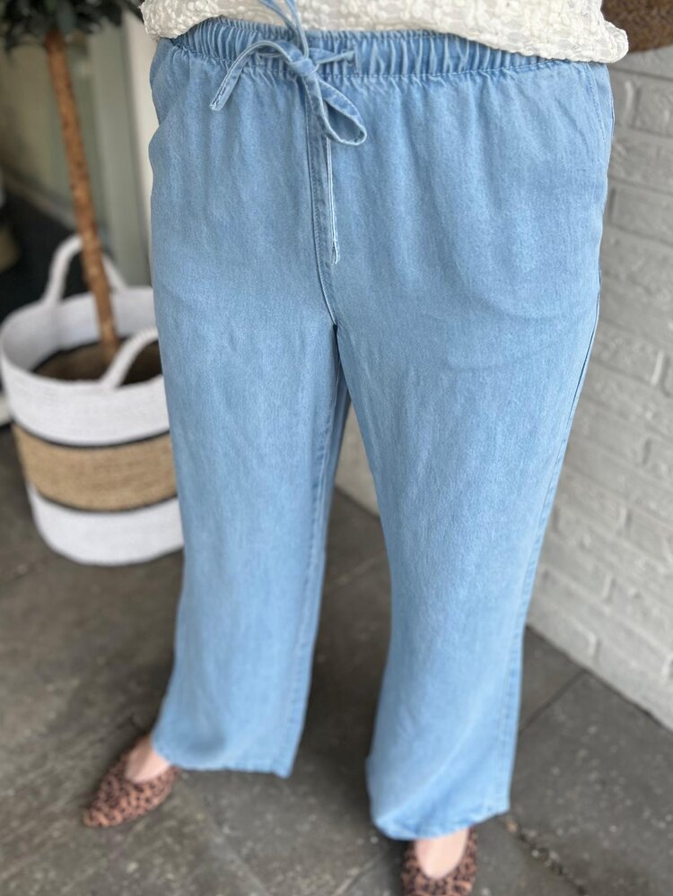 JDY JDYMIRA MW WIDE STRING PANT PNT NOOS LIGHT BLUE DENIM