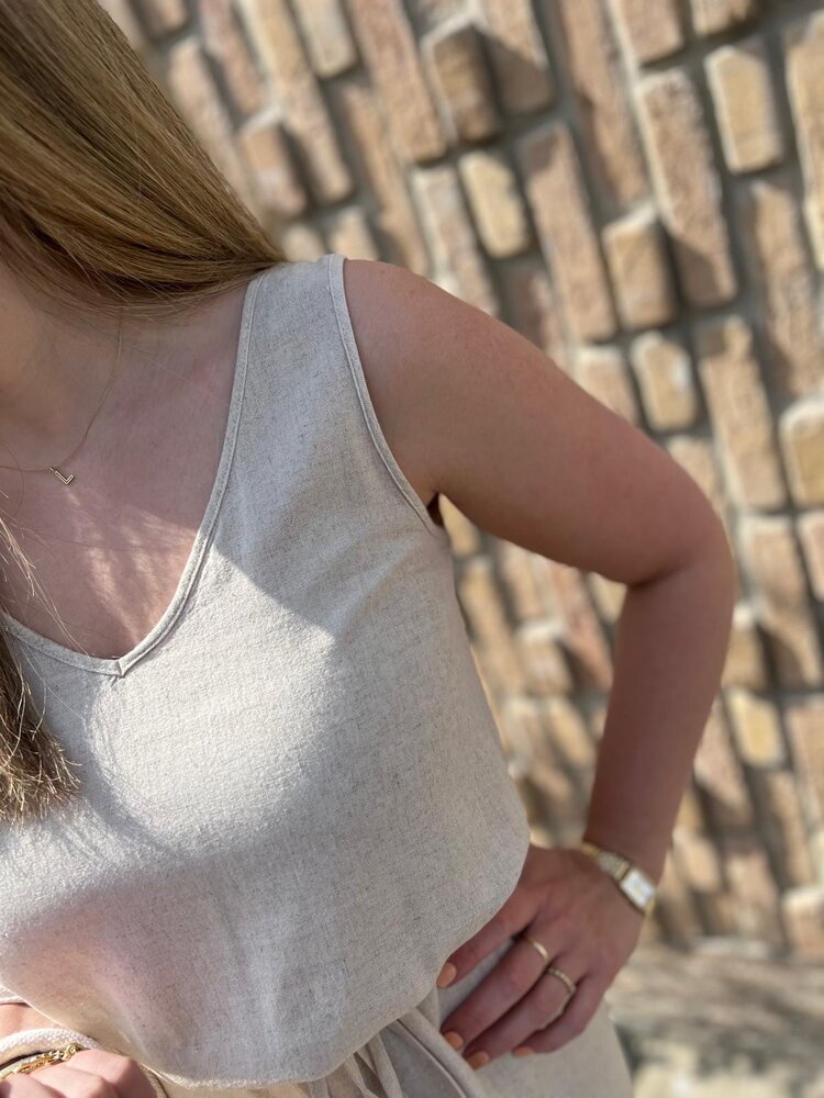 JDY JDYSAY S/L LINEN MAXI TIE DRESS WVN DIA