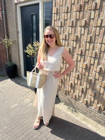 JDY JDYSAY S/L LINEN MAXI TIE DRESS WVN DIA