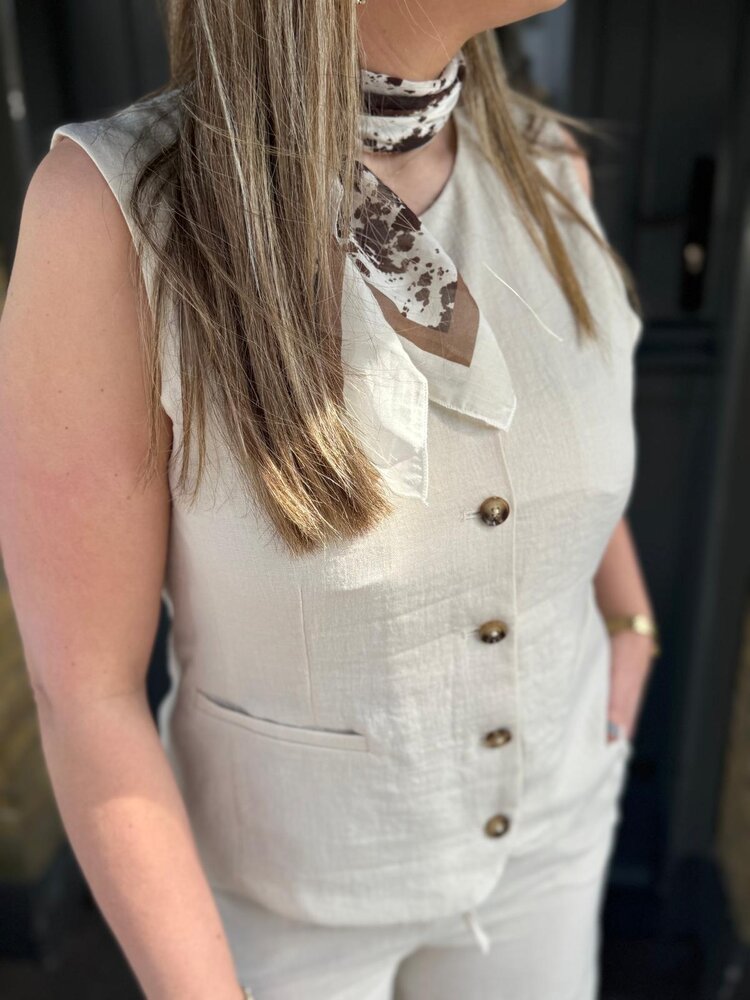 JDY JDYCARA S/L WAISTCOAT TLR OATMEAL