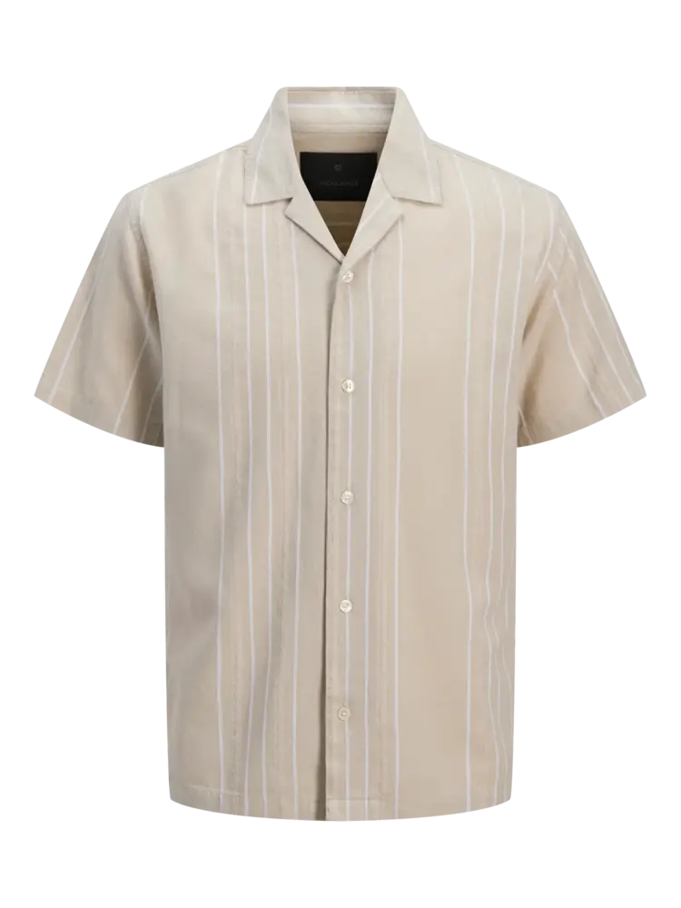 Jack en Jones JPRBLARIVER LINEN BL. DOBBY SS SHIRT SN