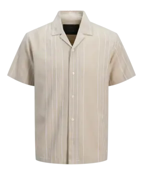 Jack en Jones JPRBLARIVER LINEN BL. DOBBY SS SHIRT SN