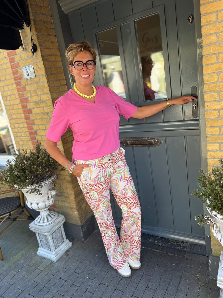 Mi Piace T-SHIRT TRAVELSTOF 202271 V-NECK ROSE