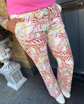 Mi Piace BROEK TRAVELSTOF 202136 PENCIL BRANCHES PRINT