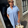 BLOUSEJURK BLAUW/WIT ONE SIZE