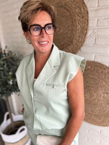 Ydence GILET JEANIE SAGE GREEN