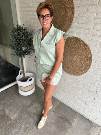 Ydence GILET JEANIE SAGE GREEN