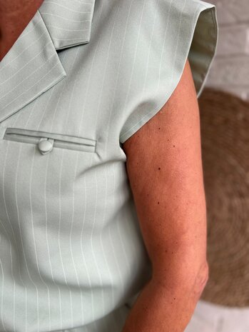 Ydence GILET JEANIE SAGE GREEN