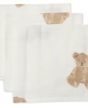 Jollein HYDROFIEL MONDDOEKJE 31X31CM TEDDY BEAR (3PACK)