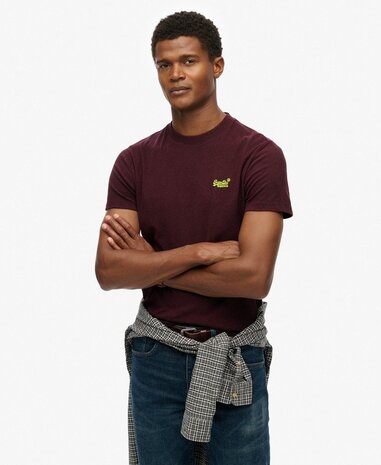 Superdry ESSENTIAL LOGO EMB TEE TAWNTY PORT MARL