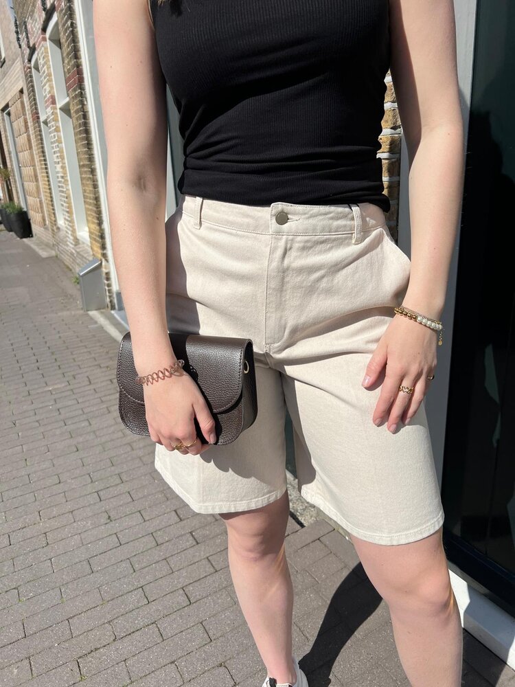 JDY JDYKIRA HW BERMUDA SHORTS PNT EGRET