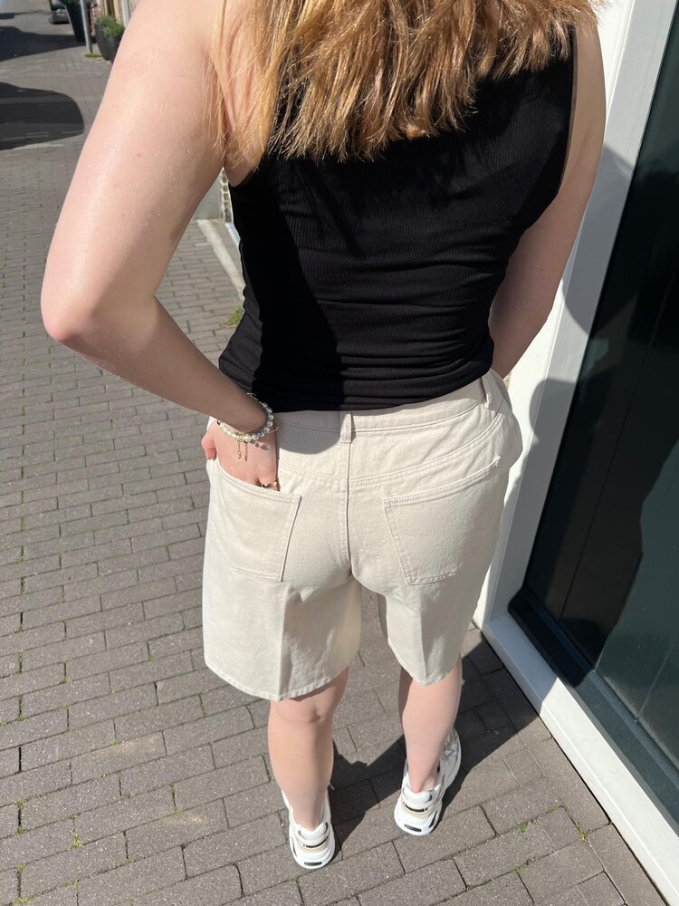JDY JDYKIRA HW BERMUDA SHORTS PNT EGRET