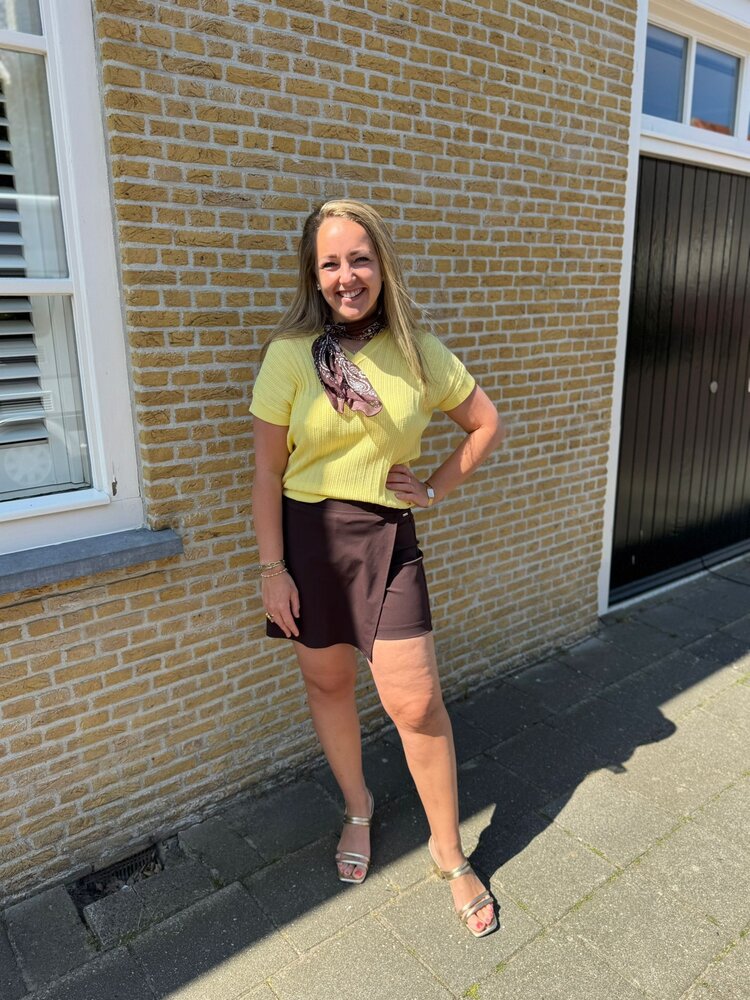 Mi Piace SKORT TRAVELSTOF 202623 ESPRESSO