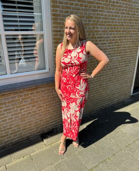 Mi Piace JURK TRAVELSTOF 202278 TROPICAL HIBISCUS PRINT