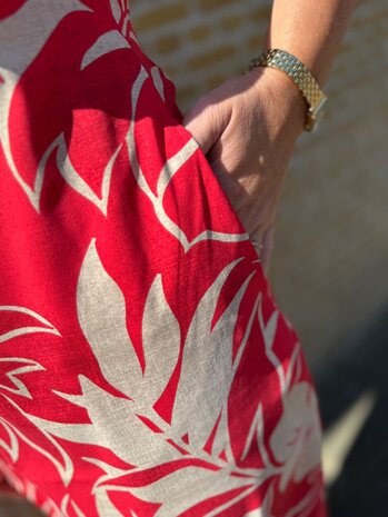 Mi Piace JURK TRAVELSTOF 202278 TROPICAL HIBISCUS PRINT