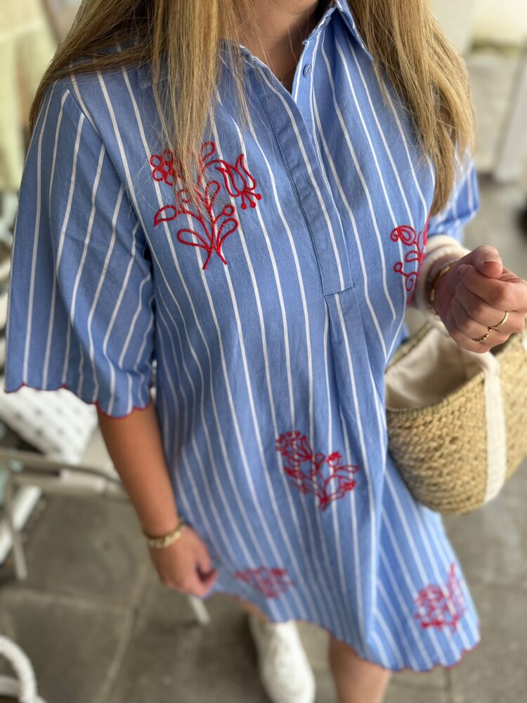 SisterSpoint DRESS EDINA BLUE STRIPES