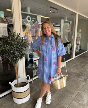 SisterSpoint DRESS EDINA BLUE STRIPES