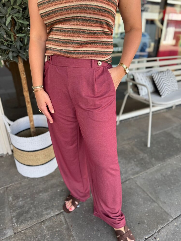 JDY JDYBIRDIE GEGGO LONG PANT JRS NOOS OXBLOOD RED