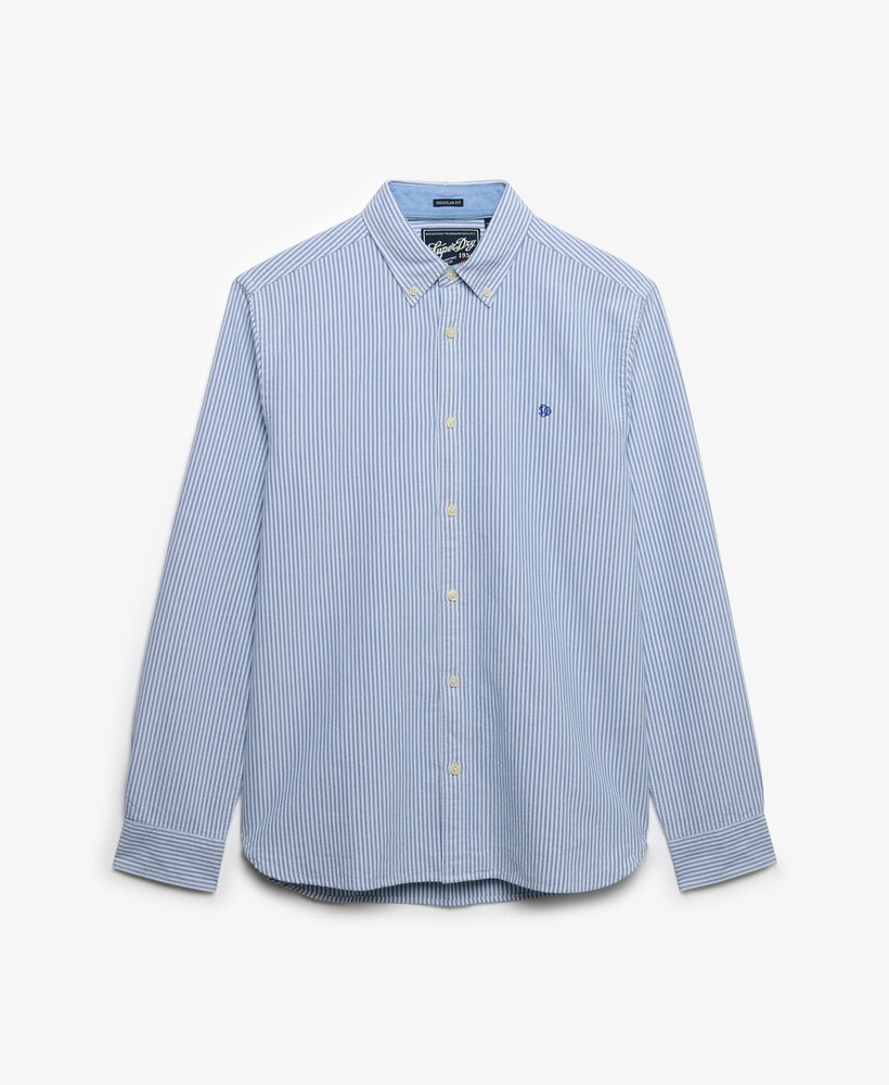 Superdry PREPPY OXFORD L/S SHIRT AZURE BLUE MINI STRIPE