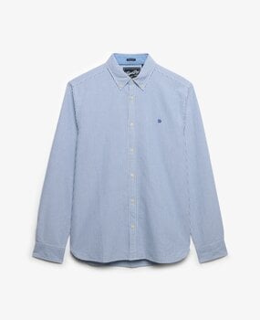 Superdry PREPPY OXFORD L/S SHIRT AZURE BLUE MINI STRIPE