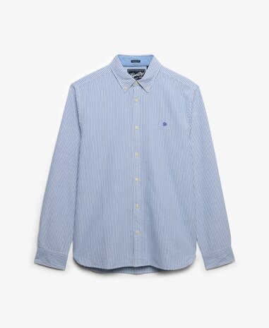Superdry PREPPY OXFORD L/S SHIRT AZURE BLUE MINI STRIPE