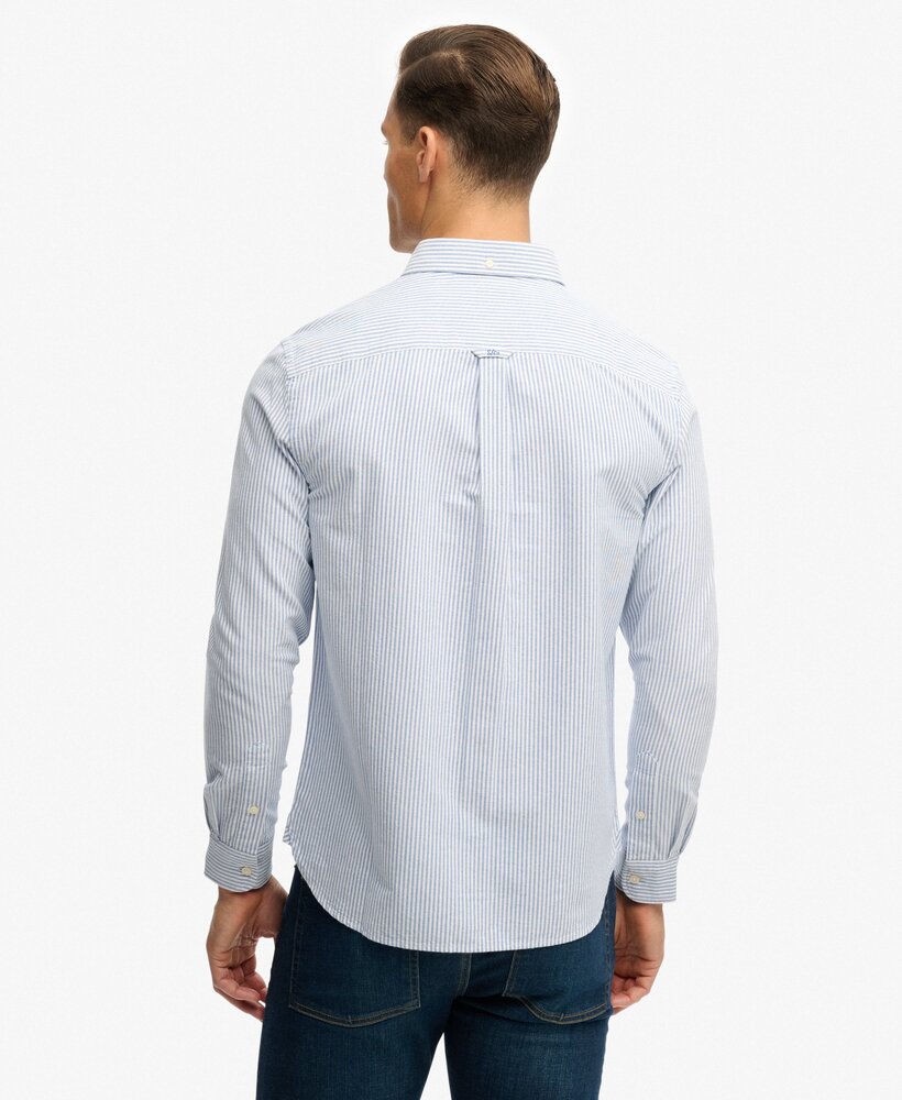 Superdry PREPPY OXFORD L/S SHIRT AZURE BLUE MINI STRIPE