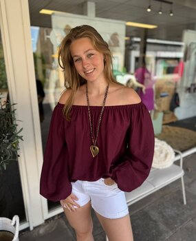 TOP OFFSHOULDER BORDEAUX ONE SIZE