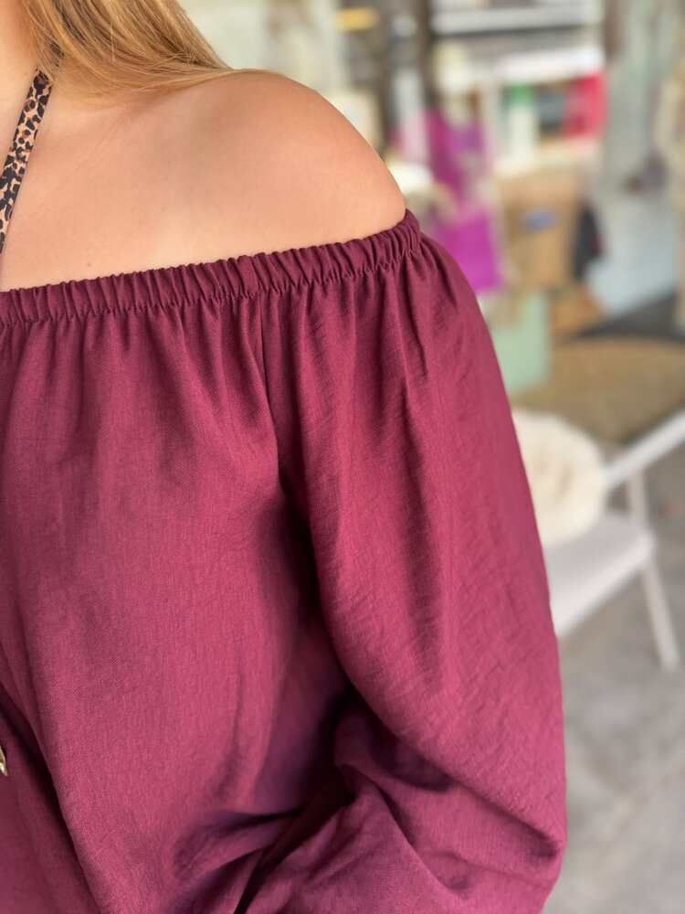 TOP OFFSHOULDER BORDEAUX ONE SIZE