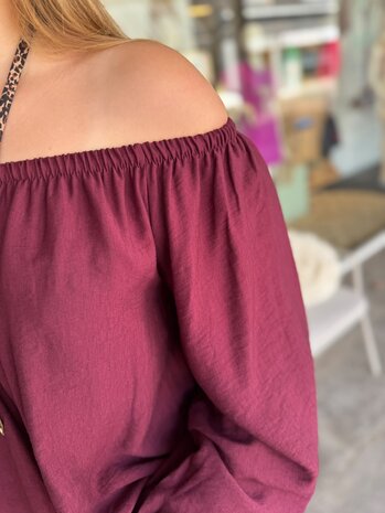 TOP OFFSHOULDER BORDEAUX ONE SIZE