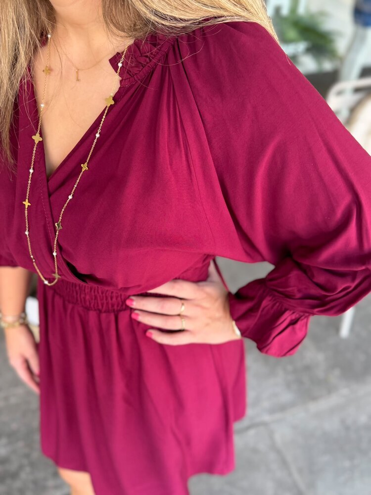 JURK NINA ONE SIZE BORDEAUX