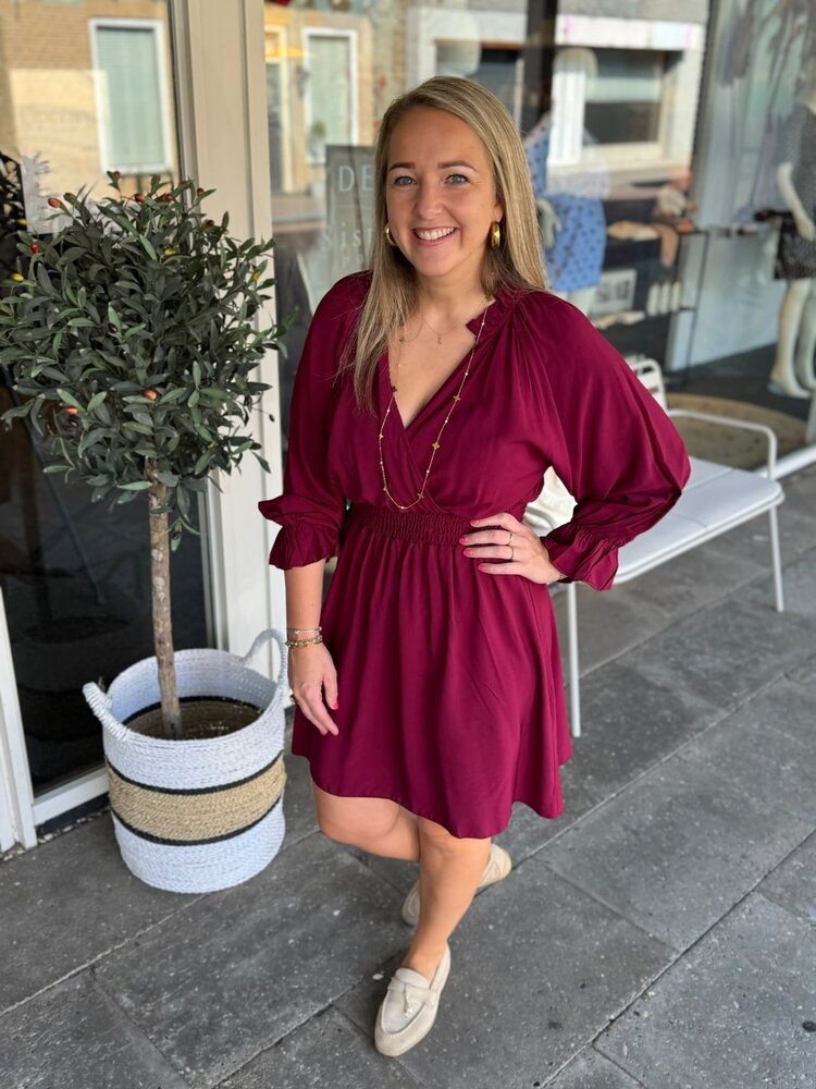 JURK NINA ONE SIZE BORDEAUX