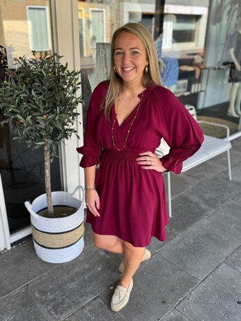 JURK NINA ONE SIZE BORDEAUX