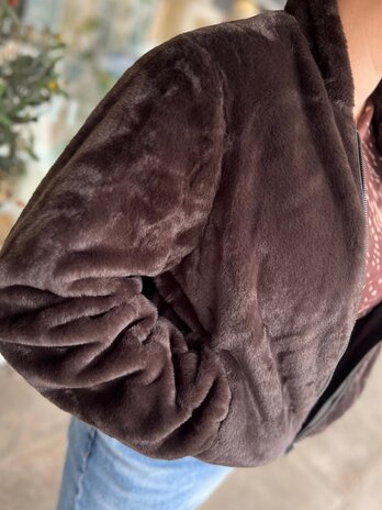 JDY JDYMACY FAUX FUR BALLOON JACKET OTW NOOS CHOCOLATE TORTE