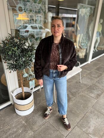 JDY JDYMACY FAUX FUR BALLOON JACKET OTW NOOS CHOCOLATE TORTE
