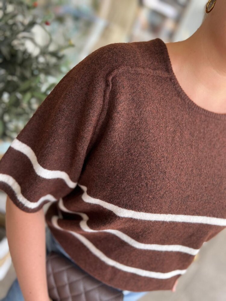 ICHI IHDASILA SS2 CHICORY COFFEE W BIRCH STRIPE