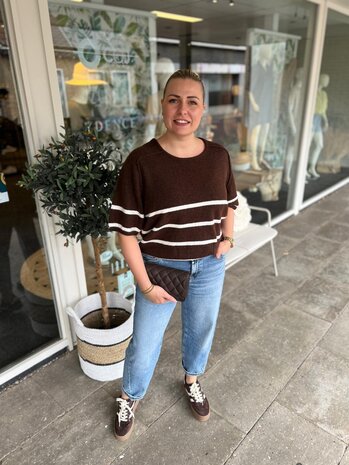 ICHI IHDASILA SS2 CHICORY COFFEE W BIRCH STRIPE