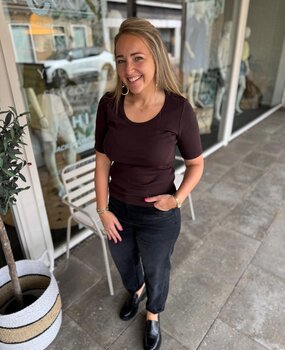 Cup Of Joe Denim T-SHIRT ALINA CHOCOLATE PLUM