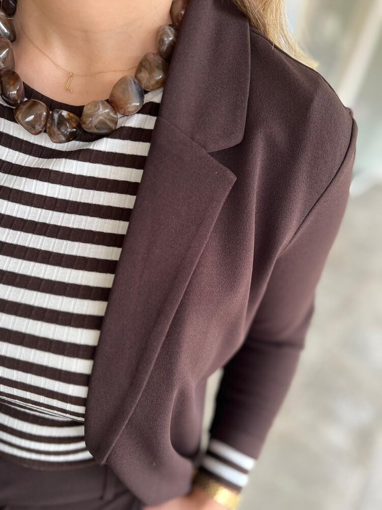 JDY JDYGEGGO LIFE L/S BLAZER JRS NOOS CHOCOLATE TORTE