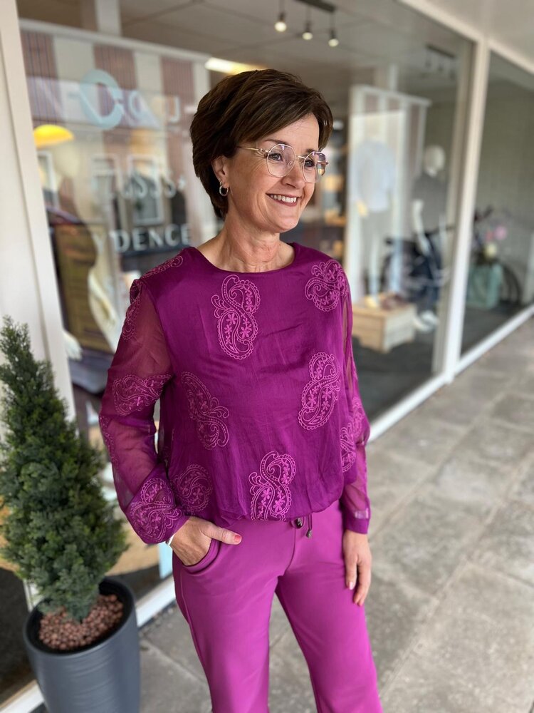 Mi Piace TOP VOILE PAISLEY 202886 MAGENTA PURPLE