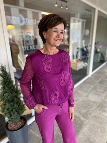 Mi Piace TOP VOILE PAISLEY 202886 MAGENTA PURPLE