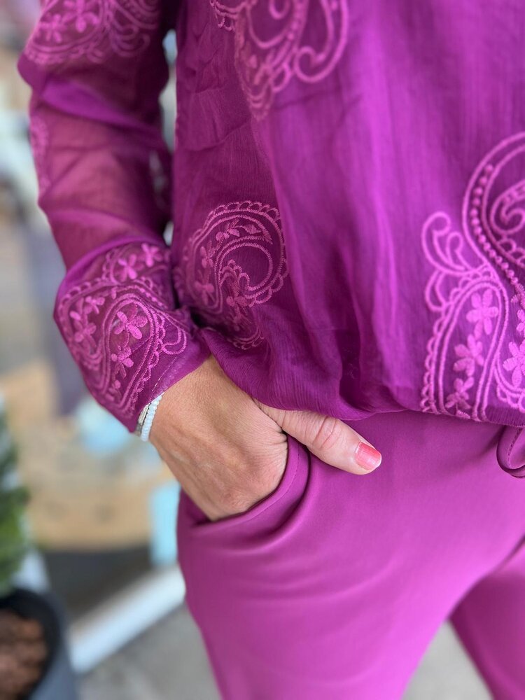 Mi Piace TOP VOILE PAISLEY 202886 MAGENTA PURPLE