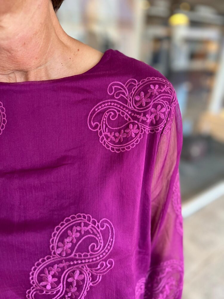 Mi Piace TOP VOILE PAISLEY 202886 MAGENTA PURPLE