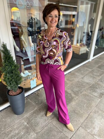 Mi Piace BROEK TRAVELSTOF 202631 BONDED MAGENTA PURPLE Mi Piace BROEK TRAVELSTOF 202631 BONDED MAGENTA PURPLE