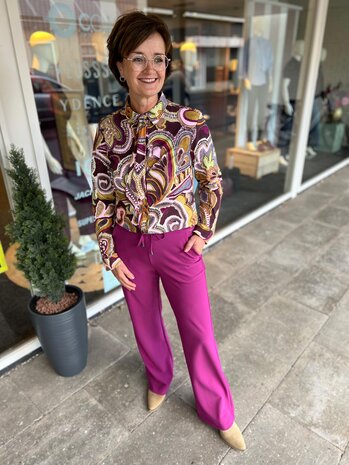Mi Piace BLOUSE TRAVELSTOF 202709 PAISLEY PRINT