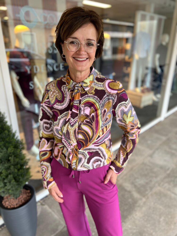 Mi Piace BLOUSE TRAVELSTOF 202709 PAISLEY PRINT