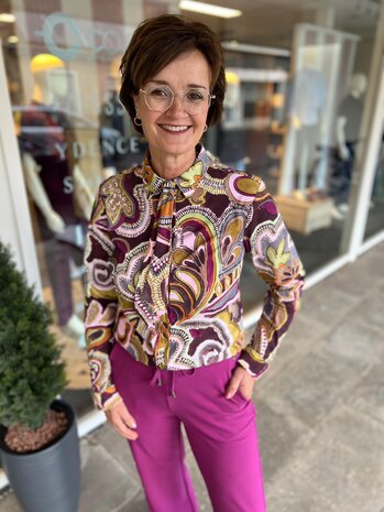 Mi Piace BLOUSE TRAVELSTOF 202709 PAISLEY PRINT