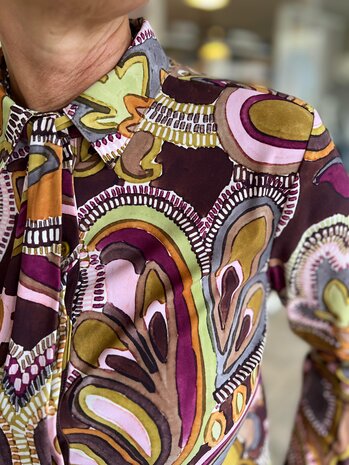 Mi Piace BLOUSE TRAVELSTOF 202709 PAISLEY PRINT