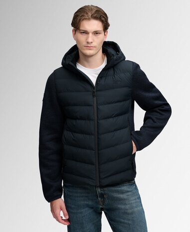 Superdry HOODED STORM KNIT HYBRID JKT ECLIPSE NAVY