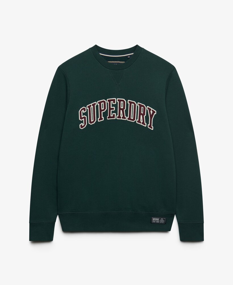 Superdry ATHLETIC APPLIQUE RELAXED CREW ENAMEL GREEN